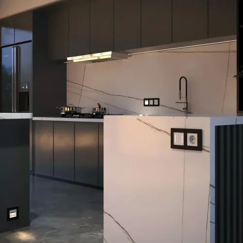 Сенсорный выключатель двухклавишный с подсветкой белый W4522001 - фото 4