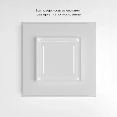 Сенсорный выключатель двухклавишный с подсветкой белый W4522001 - фото 5