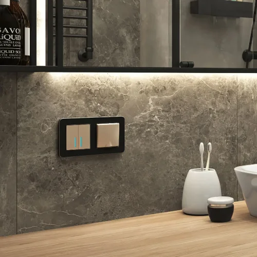 Рамка из металла на 2 поста Platinum черный W0022608 - фото 4