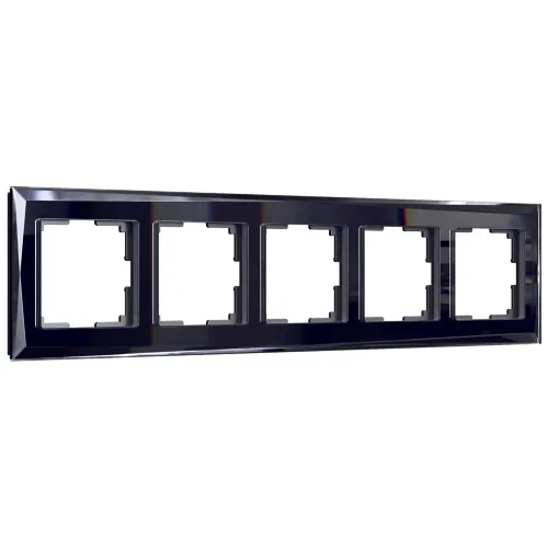 Рамка из стекла на 5 постов Diamant черный W0051208 - фото