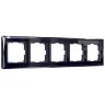 Рамка из стекла на 5 постов Diamant черный W0051208 - фото