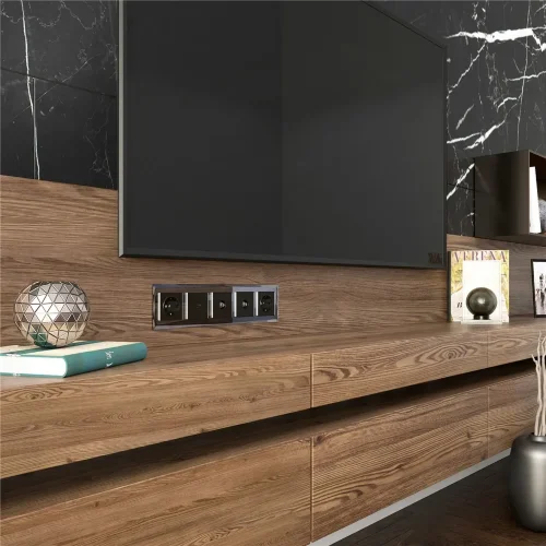 Рамка из стекла на 5 постов Diamant черный W0051208 - фото 2