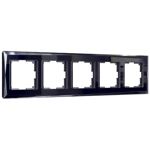 Рамка из стекла на 5 постов Diamant черный W0051208 - фото