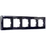Рамка из стекла на 5 постов Diamant черный W0051208 - фото