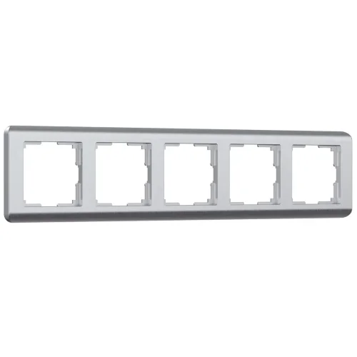 Рамка из поликарбоната на 5 постов Stream серебряный W0052106 - фото