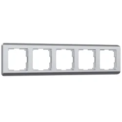 Рамка из поликарбоната на 5 постов Stream серебряный W0052106