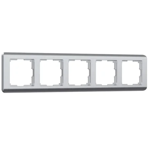 Рамка из поликарбоната на 5 постов Stream серебряный W0052106 - фото