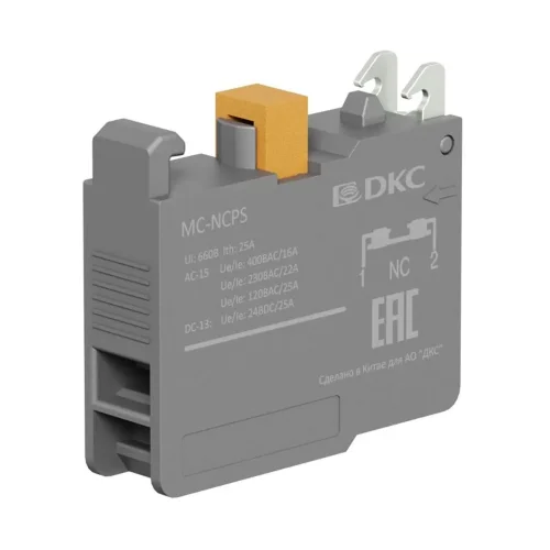 Блок контактный с клеммными зажимами под винт нормально-замкнутый DKC MC-NCPS - фото