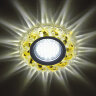 DLS-L139 GU5.3 GLASSY-GOLD Светильник декоративный встраиваемый, серия Luciole, Без лампы, GU5.3, Доп, светодиодная подсветка 3Вт, Стекло, Зеркальный-прозрачный+светло-желтый - фото 6