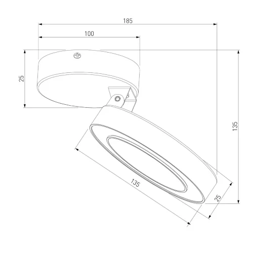 Накладной светодиодный светильник Spila черный 25105/LED - фото 4