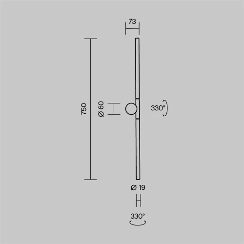 Настенный светильник (бра) Rotera 3000K 9Вт (Черный) - фото 9