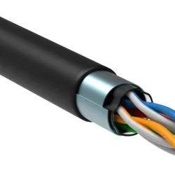 Кабель витая пара F/UTP кат.5E 4х2х24AWG solid LSZH нг(А)-HF черн. (305м) (м) ITK LC3-C5E04-329