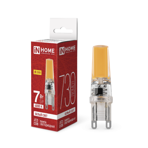 Лампа светодиодная LED-JCD-COB 7Вт 230В G9 4000К 730Лм IN HOME - Фото