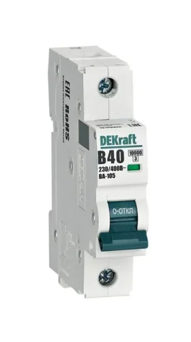 Выключатель автоматический модульный 1п B 40А 10кА ВА-105 DEKraft 13109DEK - фото