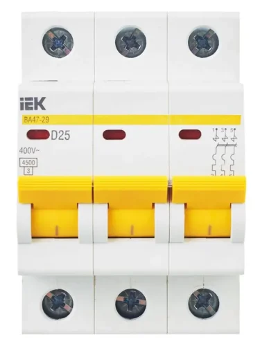 Выключатель автоматический модульный 3п D 25А 4.5кА ВА47-29 KARAT IEK MVA20-3-025-D - фото 2