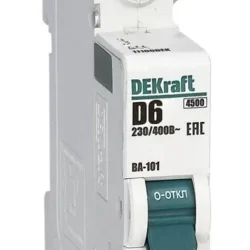 Выключатель автоматический модульный 1п D 6А 4.5кА ВА-101 DEKraft 11100DEK