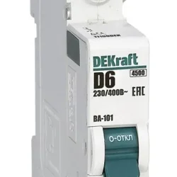 Выключатель автоматический модульный 1п D 6А 4.5кА ВА-101 DEKraft 11100DEK