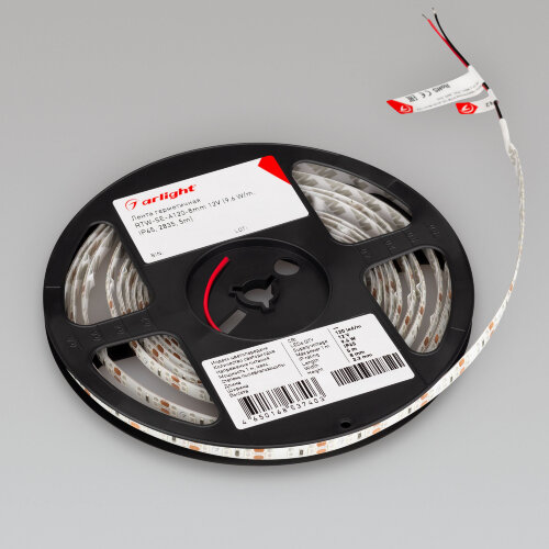Светодиодная лента герметичная RTW-SE-А120-8mm 12V Yellow (9.6 W/m, IP65, 2835, 5m) (Arlight, 9.6 Вт/м, IP65) 014883(2) - фото 3