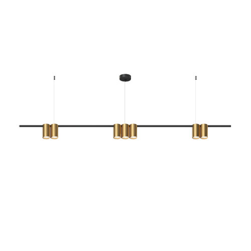 DK4063-BK+SG Подвесной светильник ORBIT, IP20, 7xGU10 LED до 15 Вт, черный + сатинированное золото, алюминий. Фото 3