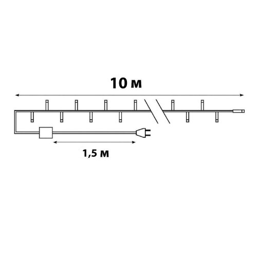 ULD-S1000-120-DBA WHITE IP67 Гирлянда светодиодная с контроллером, 10м, 120 светодиодов, Белый свет, Провод черный - фото 7