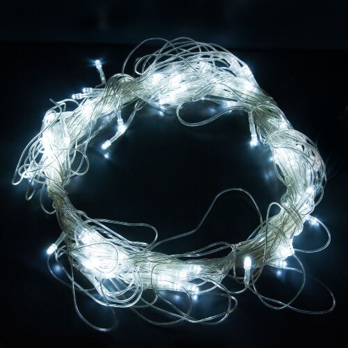 Новогодняя гирлянда сеть белый 1,5*1,5м IP20 - Фото 4