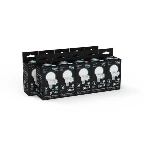 Лампа светодиодная Black 10Вт A60 грушевидная 4100К нейтр. бел. E27 800лм с датчиком движения GAUSS 102502210-M - фото 3