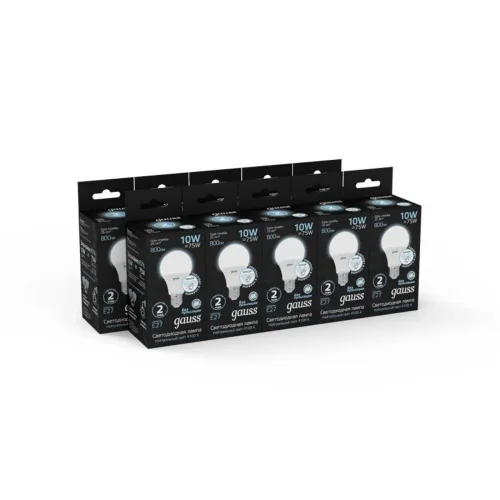 Лампа светодиодная Black 10Вт A60 грушевидная 4100К нейтр. бел. E27 800лм с датчиком движения GAUSS 102502210-M - фото 3