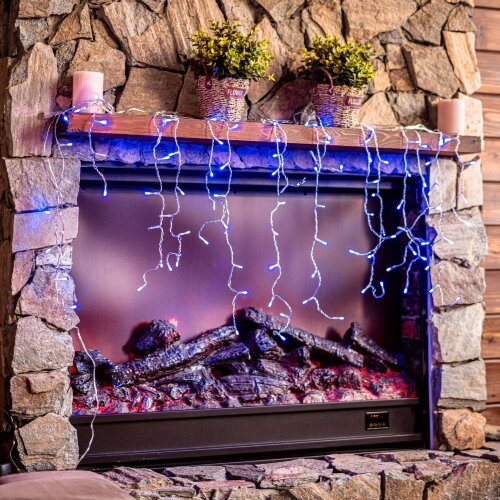 ULD-B2007-100-TTK BLUE IP44 Бахрома светодиодная с эффектом мерцания, 2м, Соединяемая, 100 светодиодов, Синий свет, Провод прозрачный - фото 10