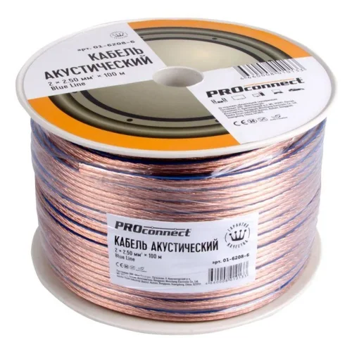 Кабель Stereo 2х2.5 BLUE LINE бухта (м) PROCONNECT 01-6208-6 - фото 2