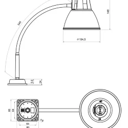 Светильник настольный станочный 1xE27 12-36В/60Вт | Алькор НКП 03-60-026-03 | - ТРАНСВИТ