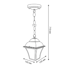 Уличный подвесной светильник Apus H черное золото IP33 GL 1009H (043115)
