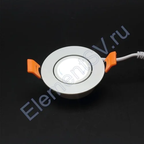 Светодиодный светильник точечный THD-1W B400 (220V, 1W, white, белый корпус) - фото 2.