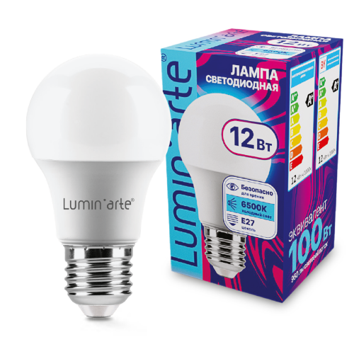 Светодиодная лампа Luminarte LSTD-A60-12W6KE27 12Вт 6500K E27 - фото.