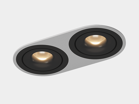 Рамка двойная для серии COMBO 1 круглая, белая, COMBO-1R2-WH. Фото 3