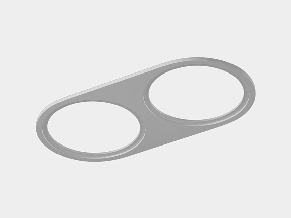 Рамка двойная для серии COMBO 1 круглая, белая, COMBO-1R2-WH - фото