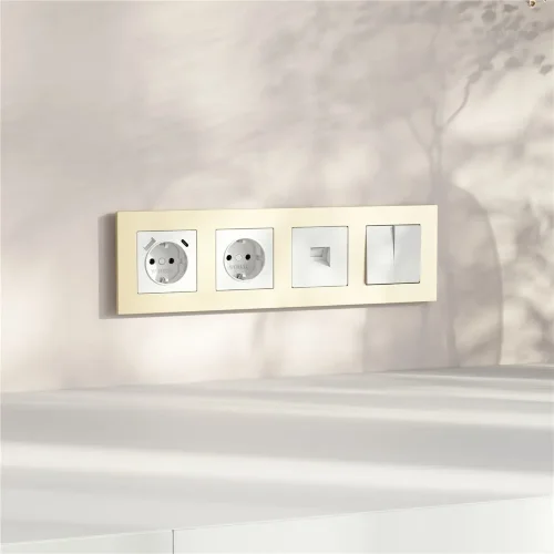 W0042911/ Рамка на 4 поста Slab (шампань софт) W0042911 - фото 2