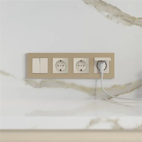 W0042911/ Рамка на 4 поста Slab (шампань софт) W0042911 - фото 3