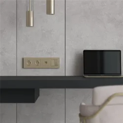 W0042911/ Рамка на 4 поста Slab (шампань софт) W0042911