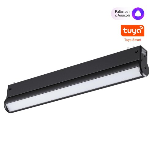 Трековый светодиодный светильник диммир. со сменой цв.температуры, пульт ДУ/Tuya Smart Life «Novotech» 359953, серия: VECTOR (крепление к треку). Фото 1.