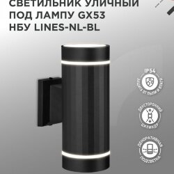 Светильник уличный настенный двусторонний НБУ LINES-2хGX53-NL-BL с подсветкой черный IP54 IN HOME