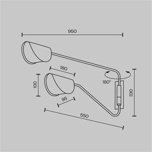 Настенный светильник (бра) Mollis G9х2 28Вт (Черный) - фото 11