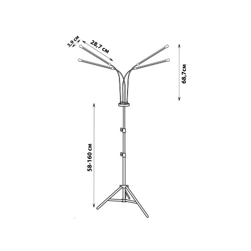 ULT-P32-60W-SPLE-TM-40 IP40 BLACK QUAD Светильник для растений светодиодный с таймером, на штативе, Спектр для фотосинтеза, TM Uniel - фото 9