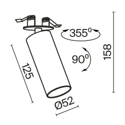 Потолочный светильник FOCUS LED 4000K 1x12W 50° (Черный)