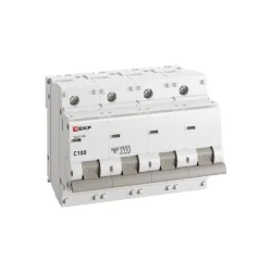 Выключатель автоматический модульный 4п C 100А 10кА ВА 47-100 PROxima EKF mcb47100-4-100C-pro