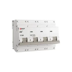 Выключатель автоматический модульный 4п C 100А 10кА ВА 47-100 PROxima EKF mcb47100-4-100C-pro