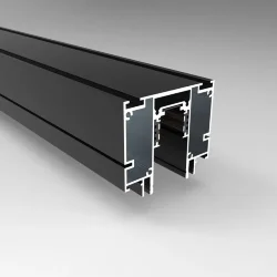 Трек для магнитных светильников 2м R20 MX103 (встраиваемый в натяжной потолок, черный, с заглушками)