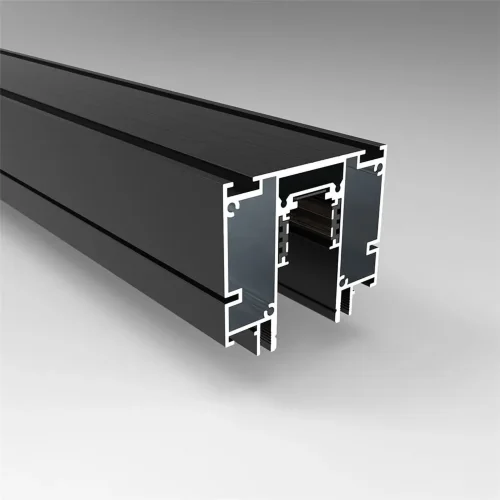 Трек для магнитных светильников 2м R20 MX103 (встраиваемый в натяжной потолок, черный, с заглушками) - фото I