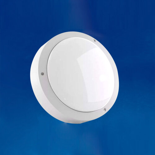ULW-K13A 10W/4000K IP65 WHITE Светильник светодиодный влагозащищенный. Круг. Белый свет (4000K) 1200Лм. 150X60мм. Корпус белый. ТМ Uniel - фото
