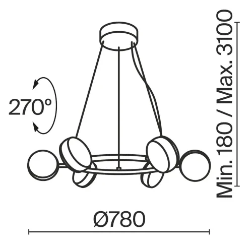 Подвесной светильник Взгляд / Mind 3000К 60Вт (Черный) MOD299PL-L60BC3K - фото 6