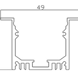 Алюминиевый профиль LC-LPV-3250 170 (2000х50х32мм с рассеивателем)